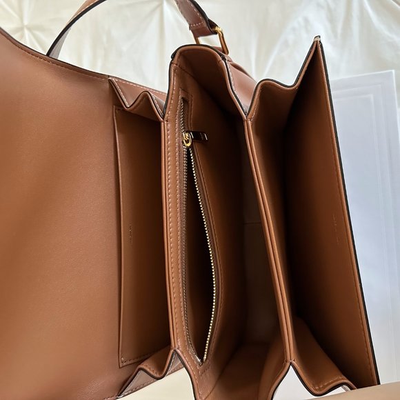 CLASSIQUE TRIOMPHE BAG IN TRIOMPHE CANVAS AND CALFSKIN TAN - Picture 2 of 7